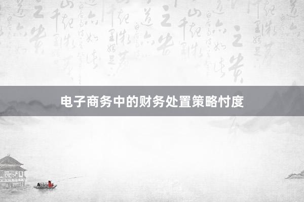 电子商务中的财务处置策略忖度