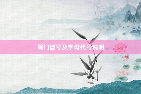 阀门型号及字母代号说明