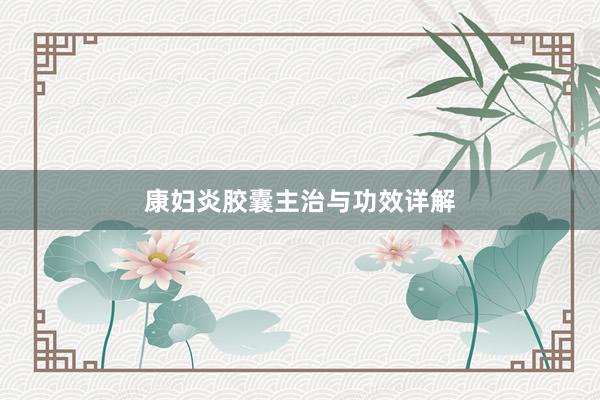 康妇炎胶囊主治与功效详解